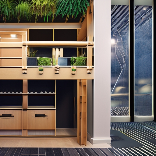 a stylishly organized small condo interior featuring a loft bed with a cozy workspace underneath, adorned with soft lighting and vibrant houseplants, demonstrating a practical yet chic utilization of space